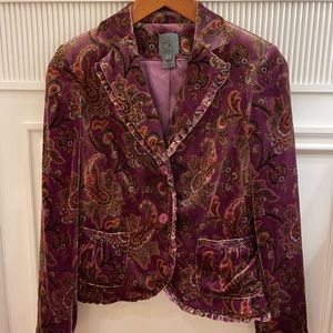 Calvin Klein Velvet Paisley Blazer excellent condition